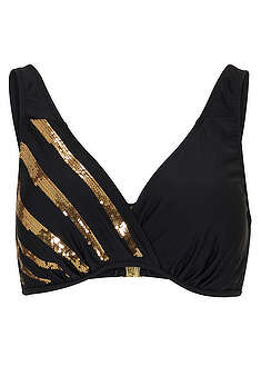 Sujetador De Bikini Exclusivo De Poliamida Reciclada Negro Dorado