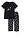 Pijama capri con mangas cortas - Negro-blanco - bonprix