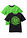 Camiseta (2 unidades) de algodón puro - negro+verde brillante - bonprix
