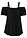 Camiseta con hombros al descubierto de viscosa suave - Negro - bonprix