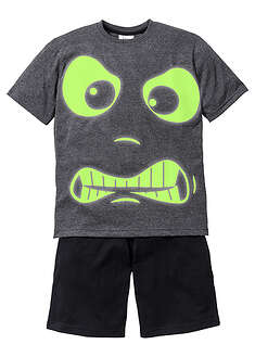 Pijama corto con estampado fosforescente (2 piezas)