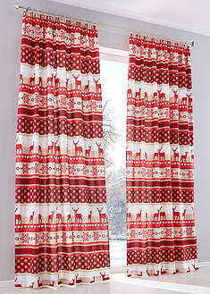 Cortina con estampado de alces (1 unidad)