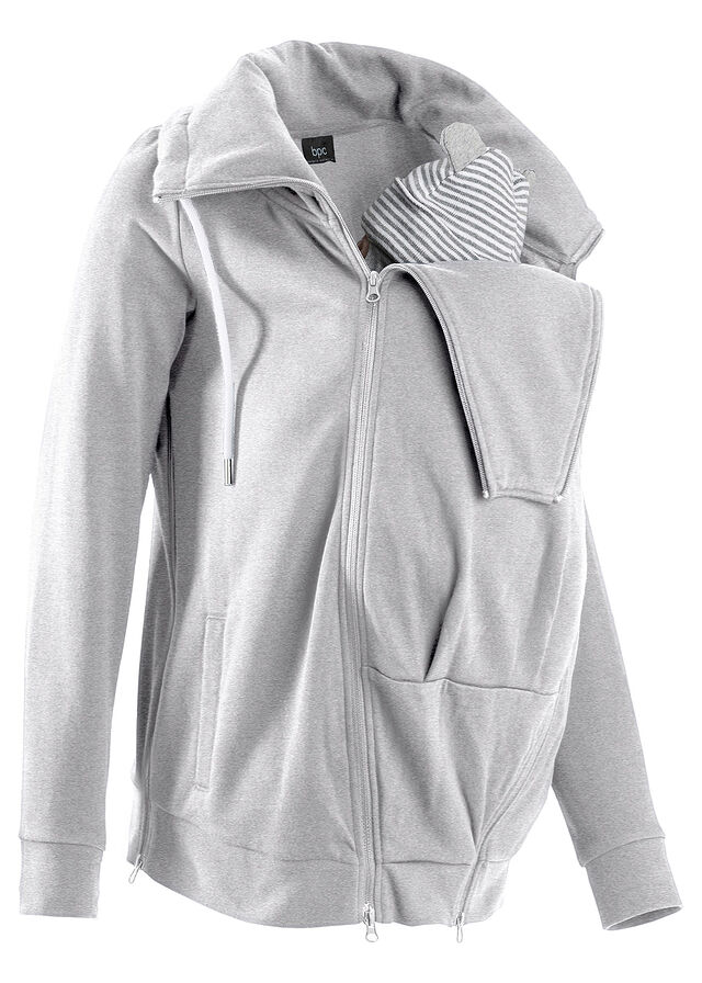 Chaqueta sudadera de chándal portabebés Gris claro jaspeado 34.99 € bonprix