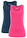 Top sin mangas elástico (2 unidades) - Azul marino + fucsia - bonprix