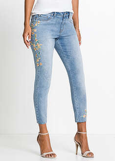 Vaqueros skinny, mid waist, cropped