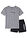 Pijama corto con algodón suave - Gris jaspeado-negro - bonprix