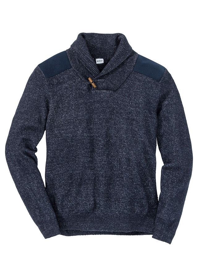Jersey de punto fino con cuello tipo chal