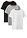 Camiseta de algodón orgánico (3 unidades) - Negro-gris claro jaspeado-blanco - bonprix
