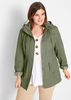 Parka de algodón de entretiempo con capucha estampada