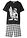 Pijama corto de algodón puro (2 piezas) - Negro-blanco - bonprix