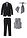 Traje de boda (5 piezas) con chaleco y plastrón, regular fit - Negro - bonprix