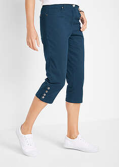 Pantalón de corte capri con cintura elástica y botones