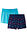 Pantalón corto de punto de algodón orgánico puro (2 unidades) - Turquesa + azul oxford estampado - bonprix