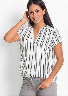 Blusa de manga corta de viscosa pura