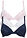 Sujetador push-up con encaje fino (3 unidades) - azul marino - rosa pálido - blanco - bonprix