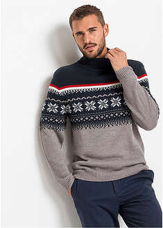 Jersey con cuello alto y patrón nórdico