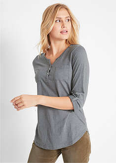 Camisa henley de algodón con botones