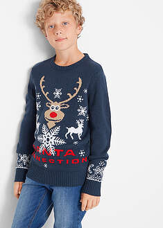 Jersey de punto fino con motivo navideño