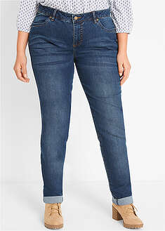 Vaqueros straight, mid waist, elásticos