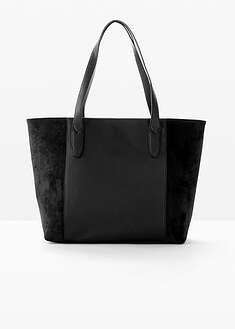 Bolso shopper grande con mezcla de materiales