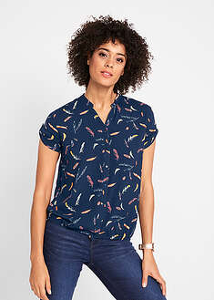 Blusa de viscosa fluida con manga corta