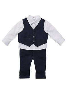 Juego de trajes con camisa, chaleco y pantalones de algodón puro (3 piezas)