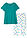 Pijama capri de algodón puro - Esmeralda de lunares - bonprix
