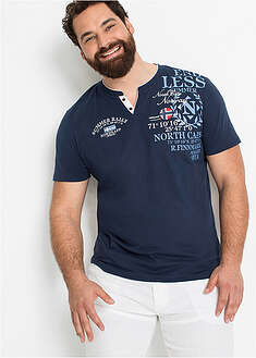Camiseta henley de manga corta de algodón orgánico puro