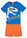 Pijama corto de algodón puro (2 piezas) - Azur-naranja - bonprix