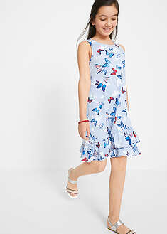 Vestido de punto de algodón orgánico puro con volante