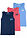 Top (3 unidades) - Azul marino + rojo + azul provenzal estampado - bonprix