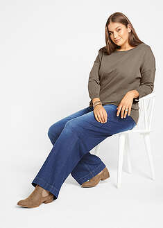 Vaqueros con pernera ancha, mid waist, con cintura cómoda