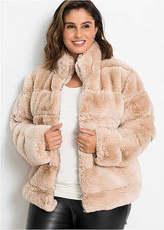 Chaqueta de pelo sintético con cremallera