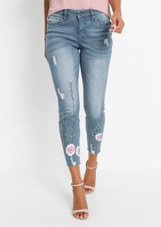 Vaqueros skinny, low waist, cropped