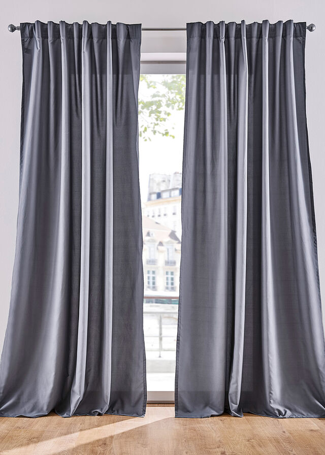 Cortinas de microfibra de fácil cuidado (2 unidades)