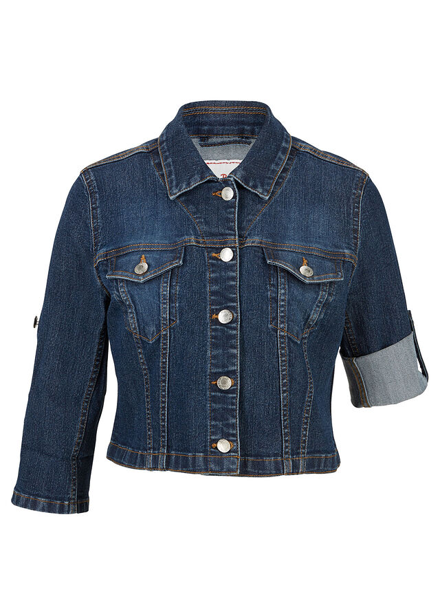Chaqueta vaquera corta con mangas 3/4