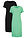 Vestido de punto de algodón puro (2 unidades) - menta + negro - bonprix