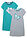 Camisón de algodón puro con mangas cortas (2 unidades) - Hierbabuena/azul-blanco de rayas - bonprix