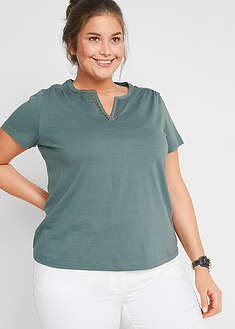 Camiseta con escote decorativo