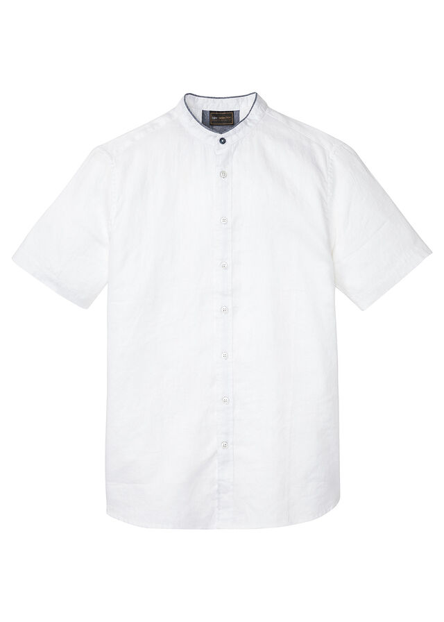Camisa de manga corta de mezcla de lino fresco