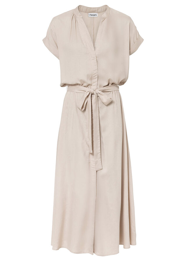 Vestido camisero de viscosa fluida