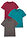 Camiseta con cuello en V (3 unidades) - Turquesa cobalto + rojo rododendro + gris oscuro jaspeado - bonprix