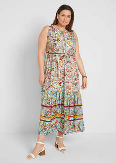 Vestido largo con estampado de cenefas