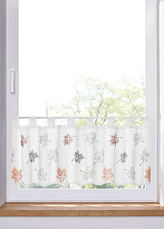 Cortina con bordado de hojas