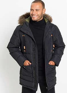Parka funcional de invierno con capucha de pelo y detalles de piel sintética