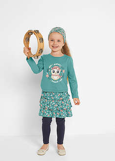 Camiseta de manga larga, falda, leggings y diadema (conjunto de 4 piezas)