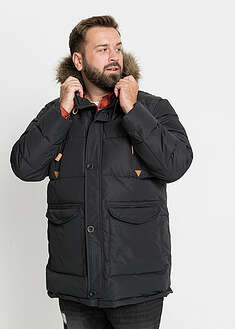 Parka funcional de invierno con capucha de pelo y detalles de piel sintética