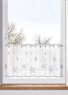 Visillo con estrellas bordadas