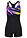 Bañador deportivo de material de secado rápido con perneras - Negro multicolor - bonprix