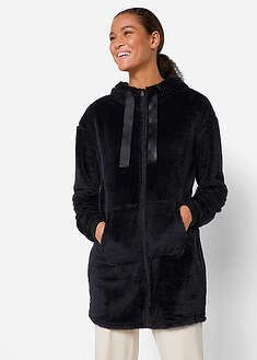 Forro polar largo con capucha para casa